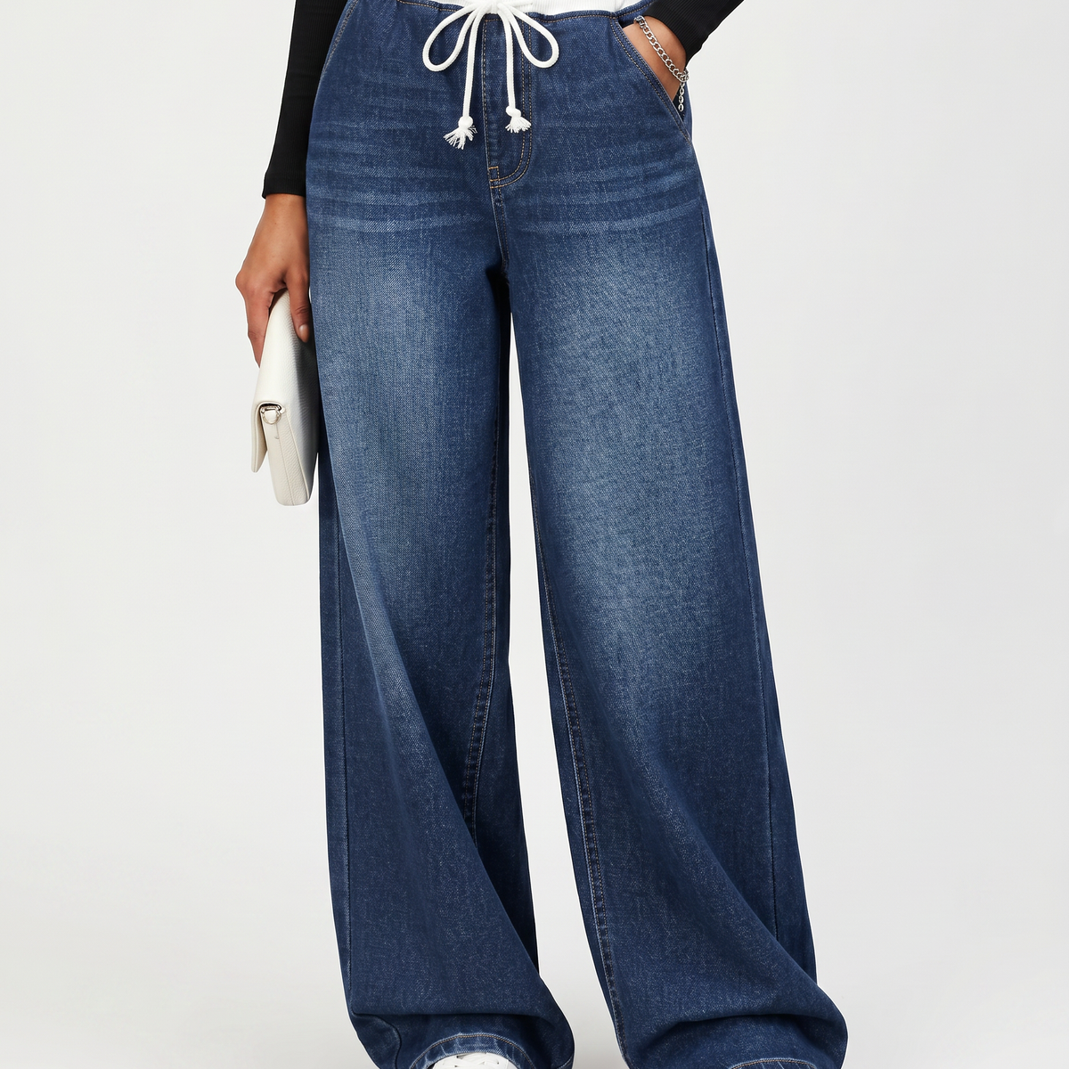 Rhea | Wide-Leg Jeans with Drawstring Waist