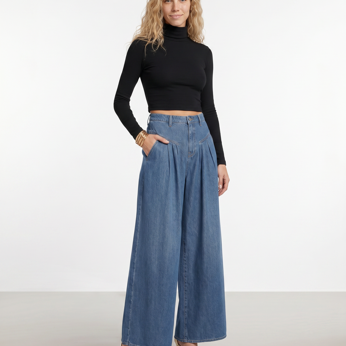 Laurie | Wide-Leg Jeans with Washed Finish