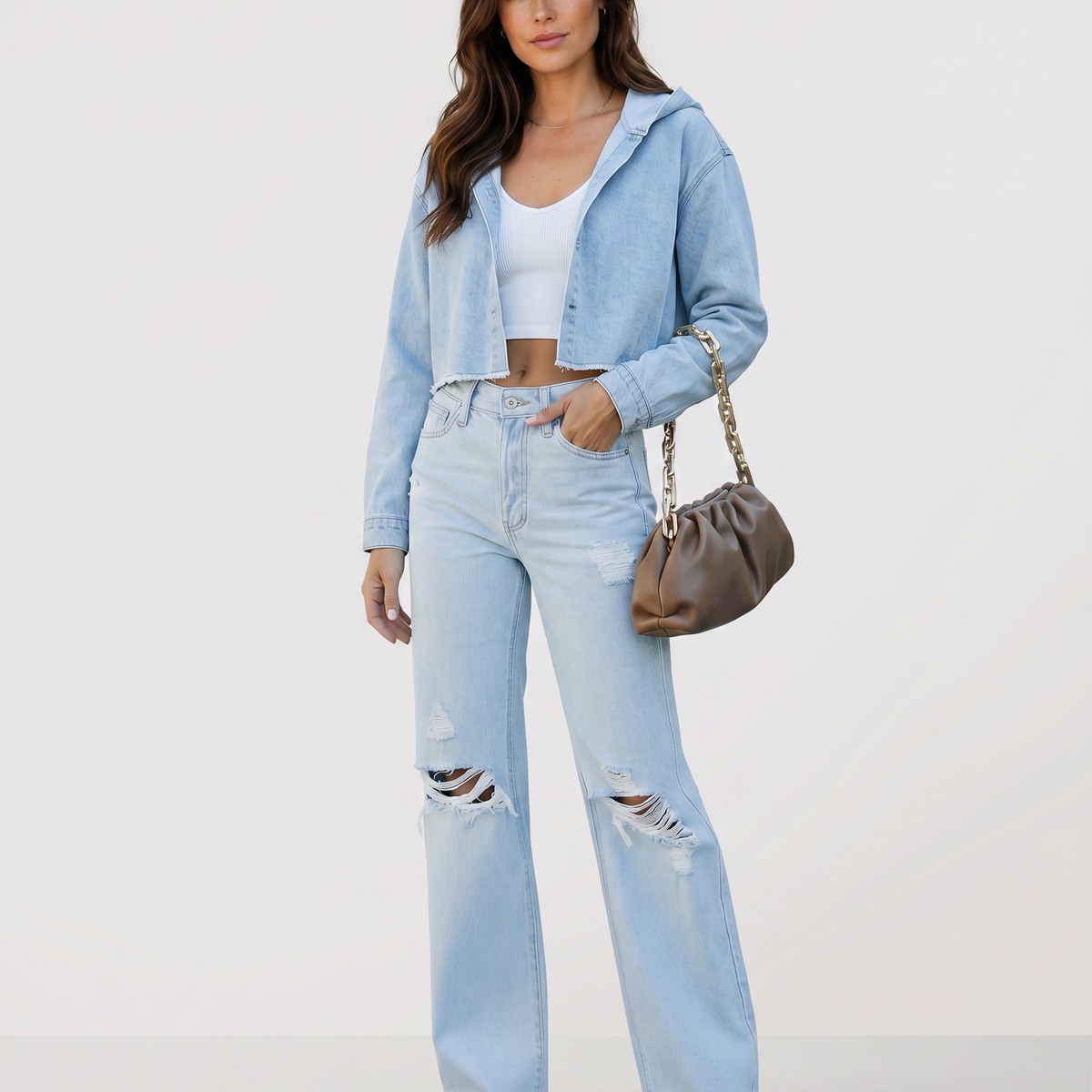 Roxie | Wide-Leg Jeans with Distressed Knees