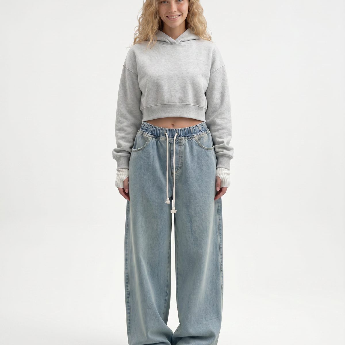 Margre | High-Waist Jeans with Drawstring Waist
