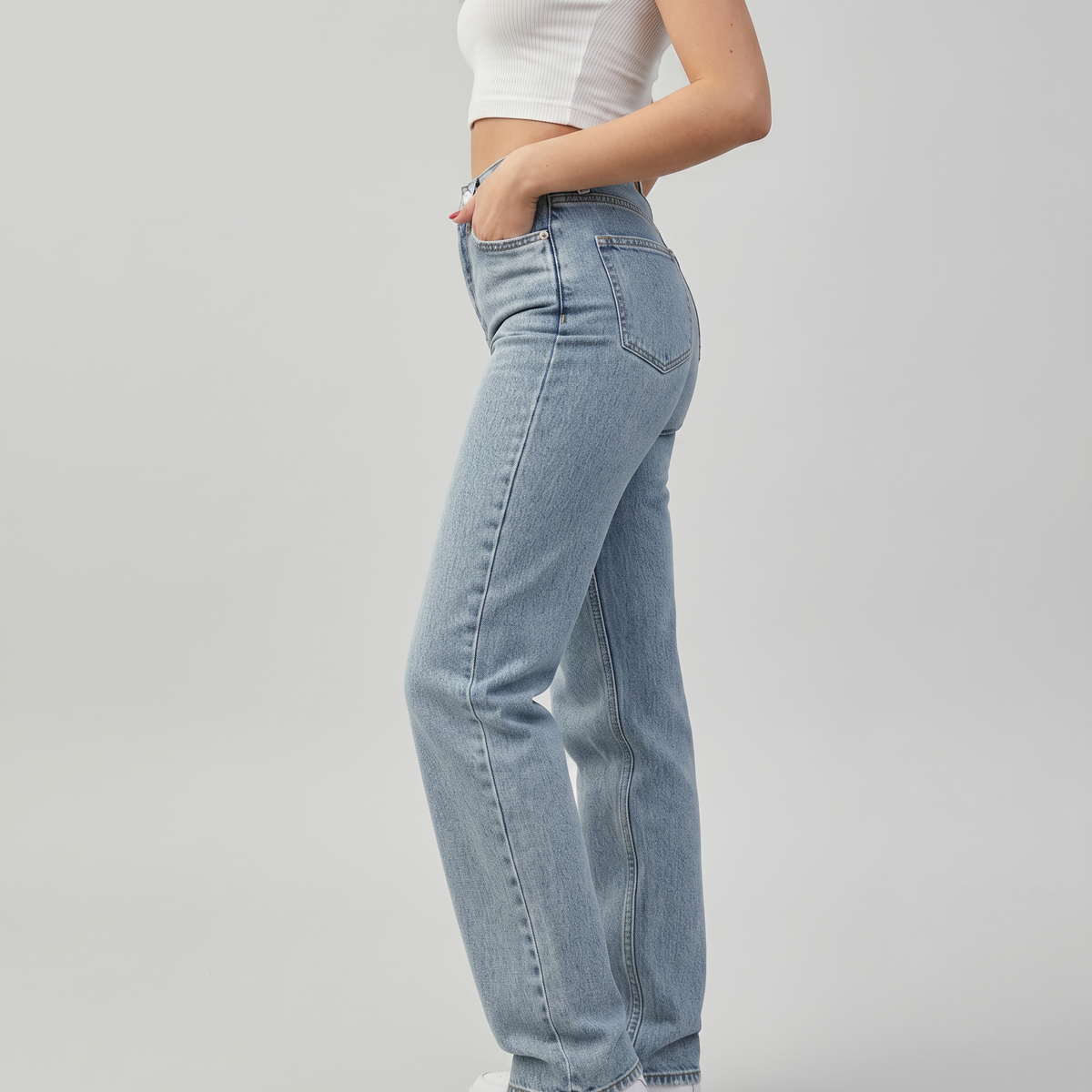 Raquel | High-Waist Jeans with Butterfly Print
