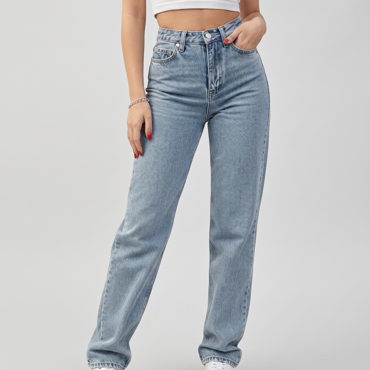 Raquel | High-Waist Jeans with Butterfly Print
