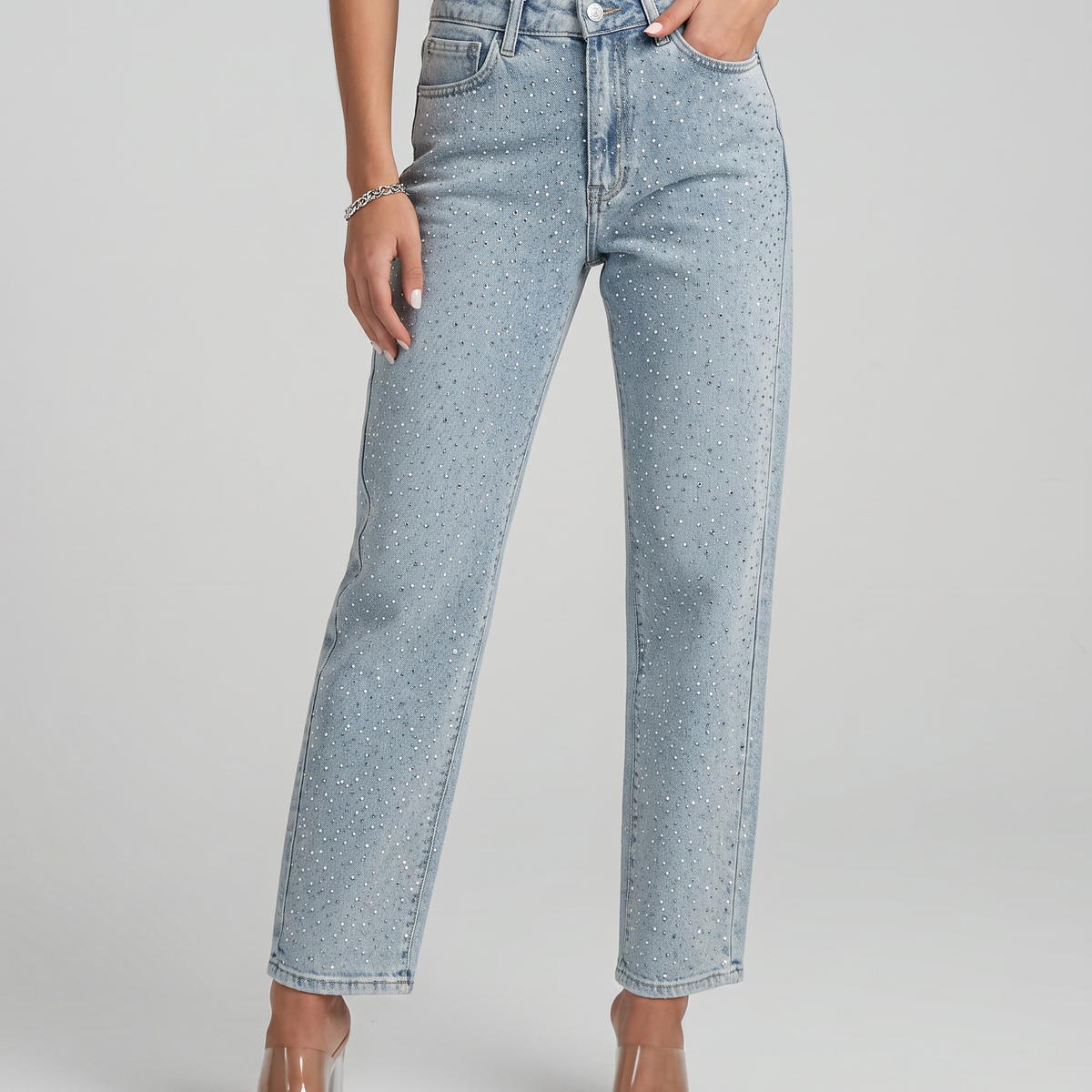 Felicia | High-Waist Jeans with Shimmer Finish
