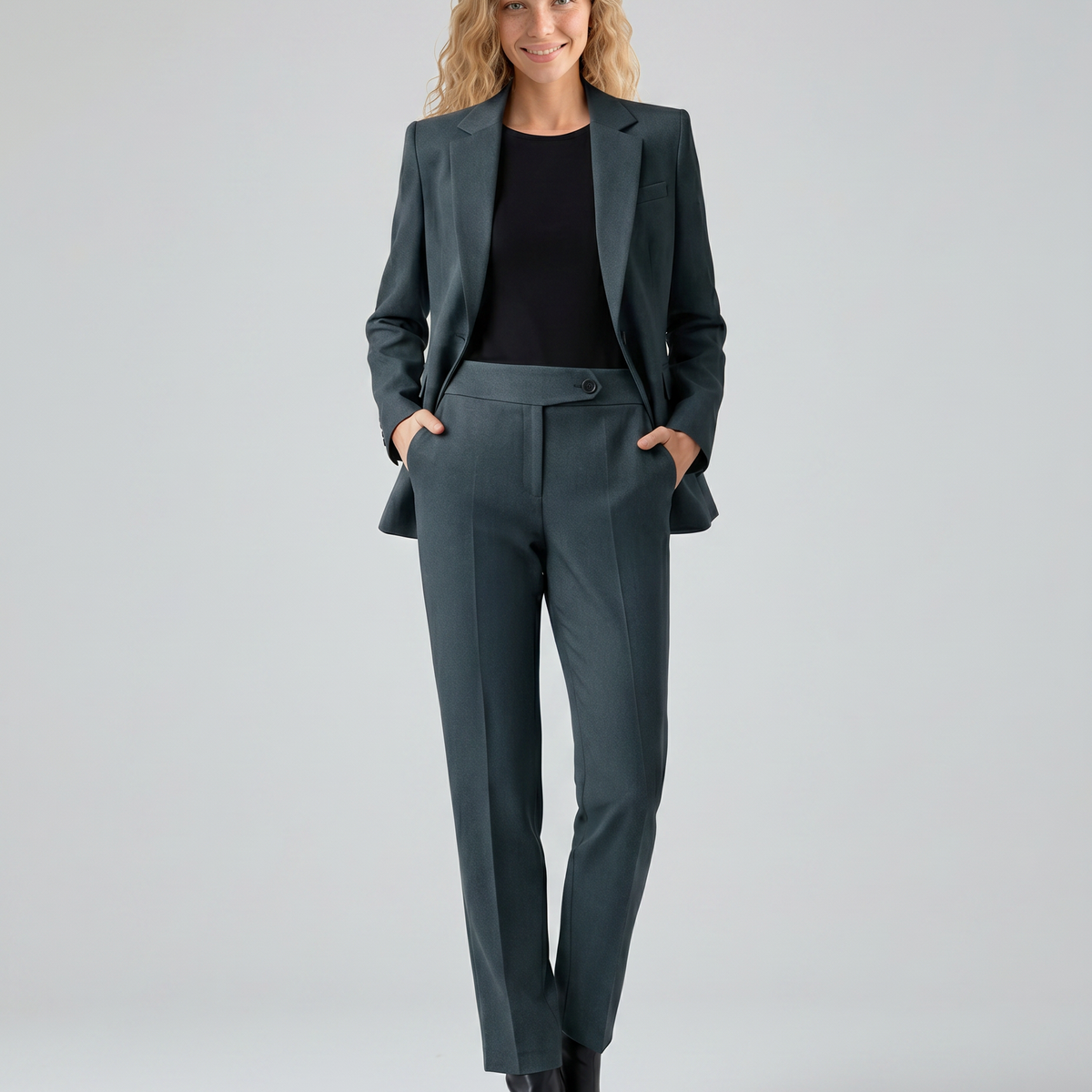 Lillie | Blazer Set with Straight-Leg Trousers