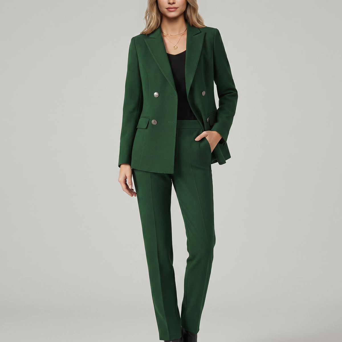 Geneva | Blazer Set with Straight-Leg Trousers