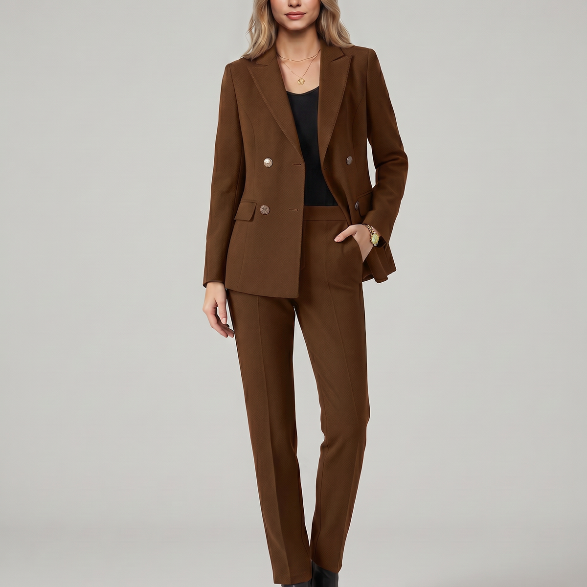 Geneva | Blazer Set with Straight-Leg Trousers