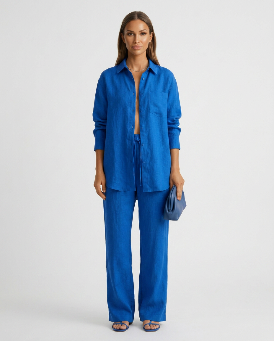 Polly | Two-Piece Set with Button Shirt