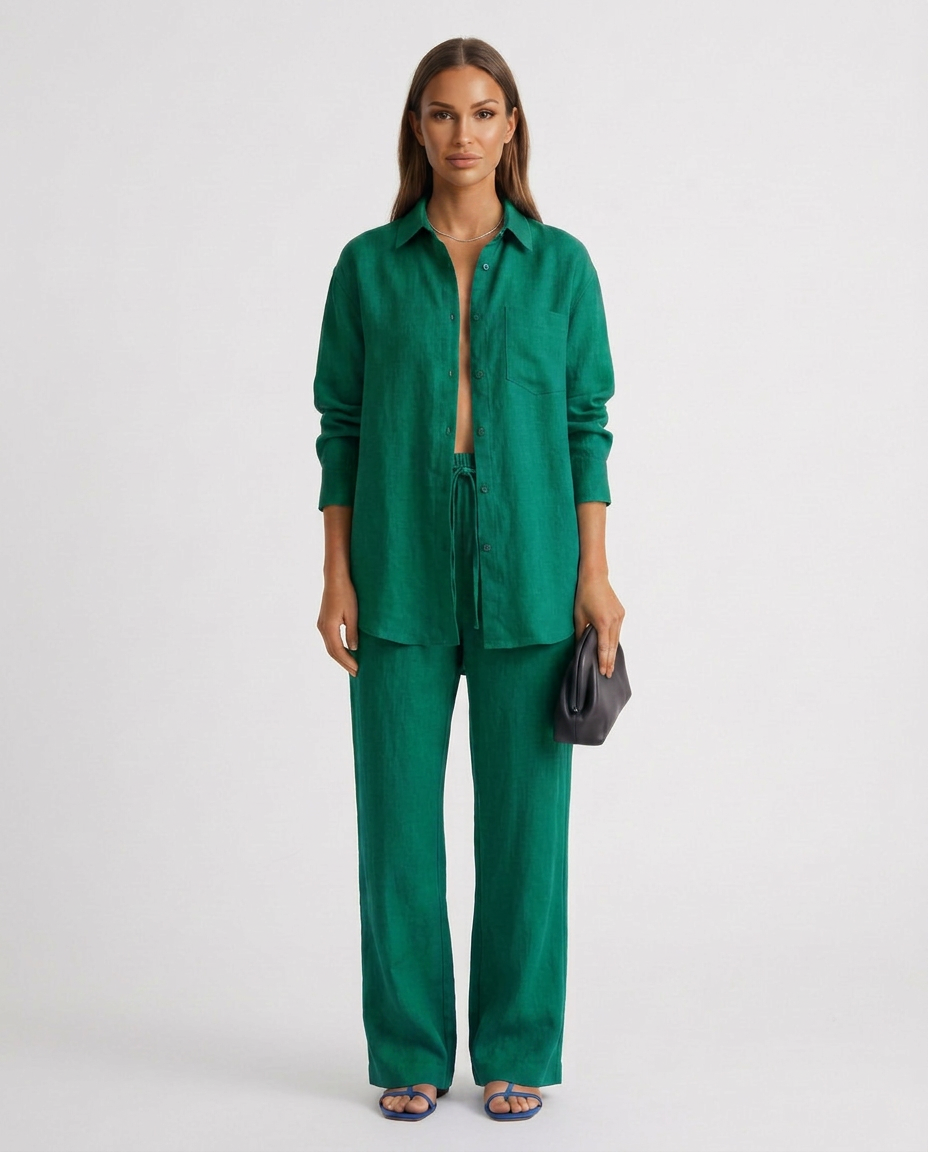 Polly | Two-Piece Set with Button Shirt