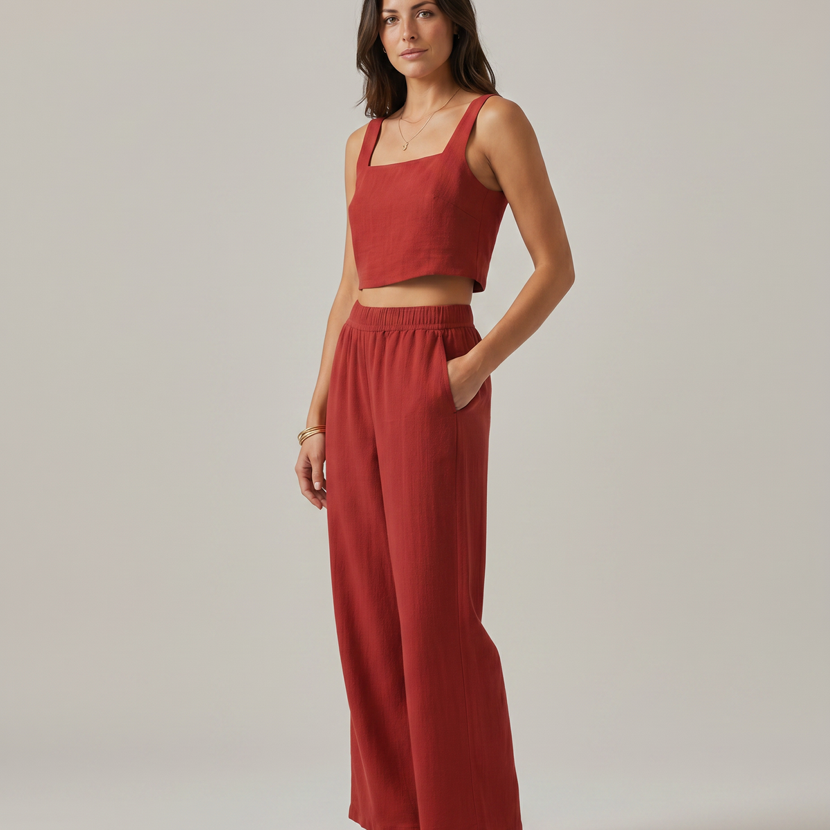 Marilyn | Two-Piece Set with Wide-Leg Trousers