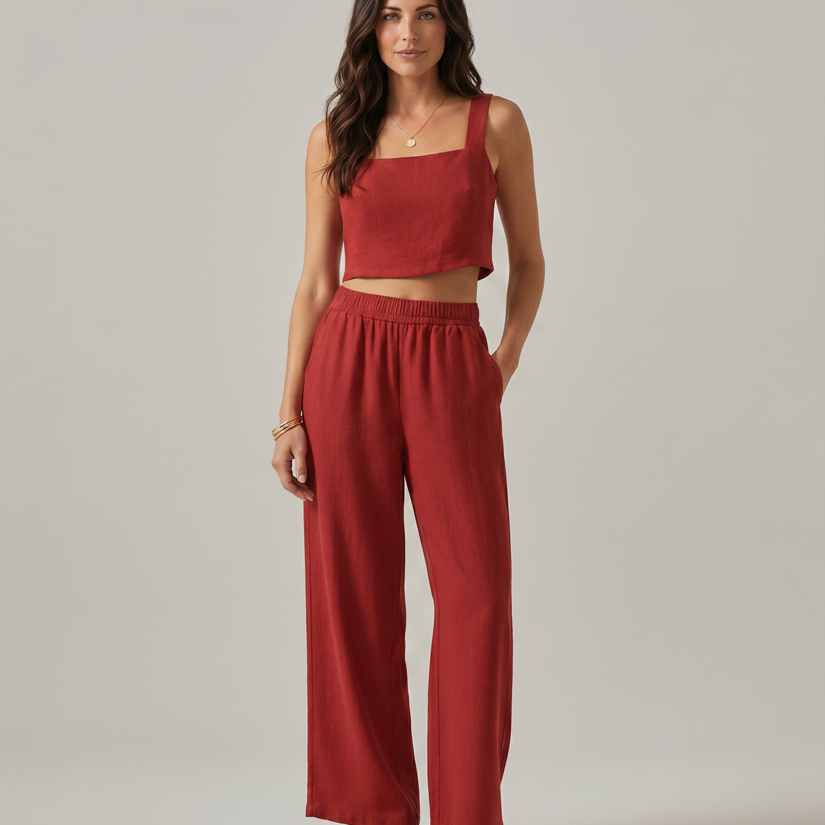Marilyn | Two-Piece Set with Wide-Leg Trousers