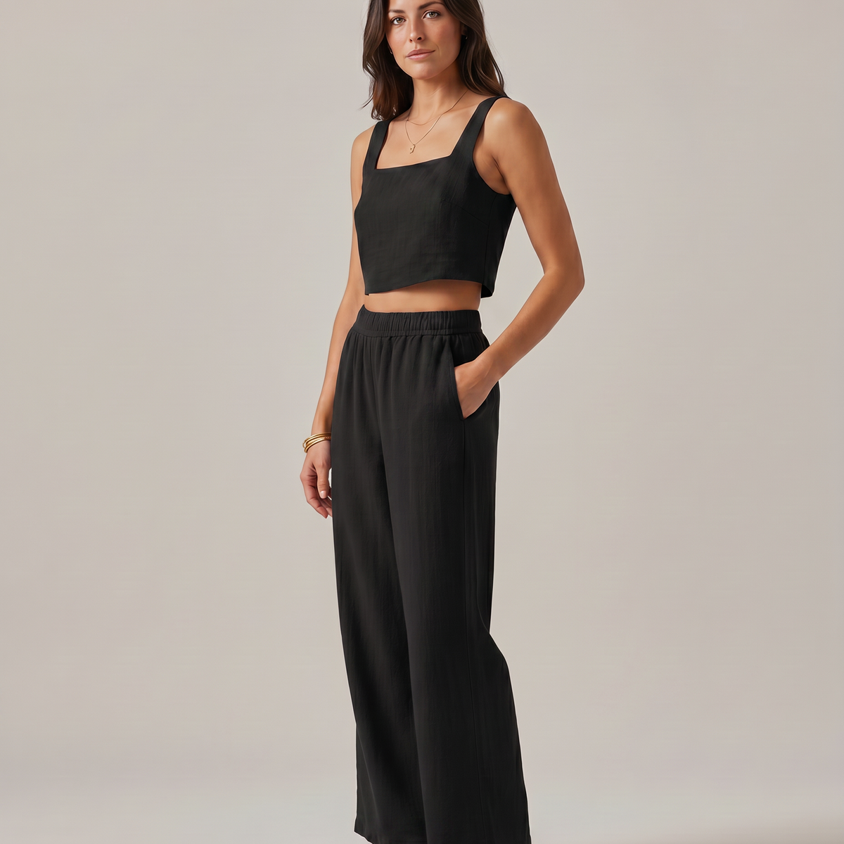 Marilyn | Two-Piece Set with Wide-Leg Trousers
