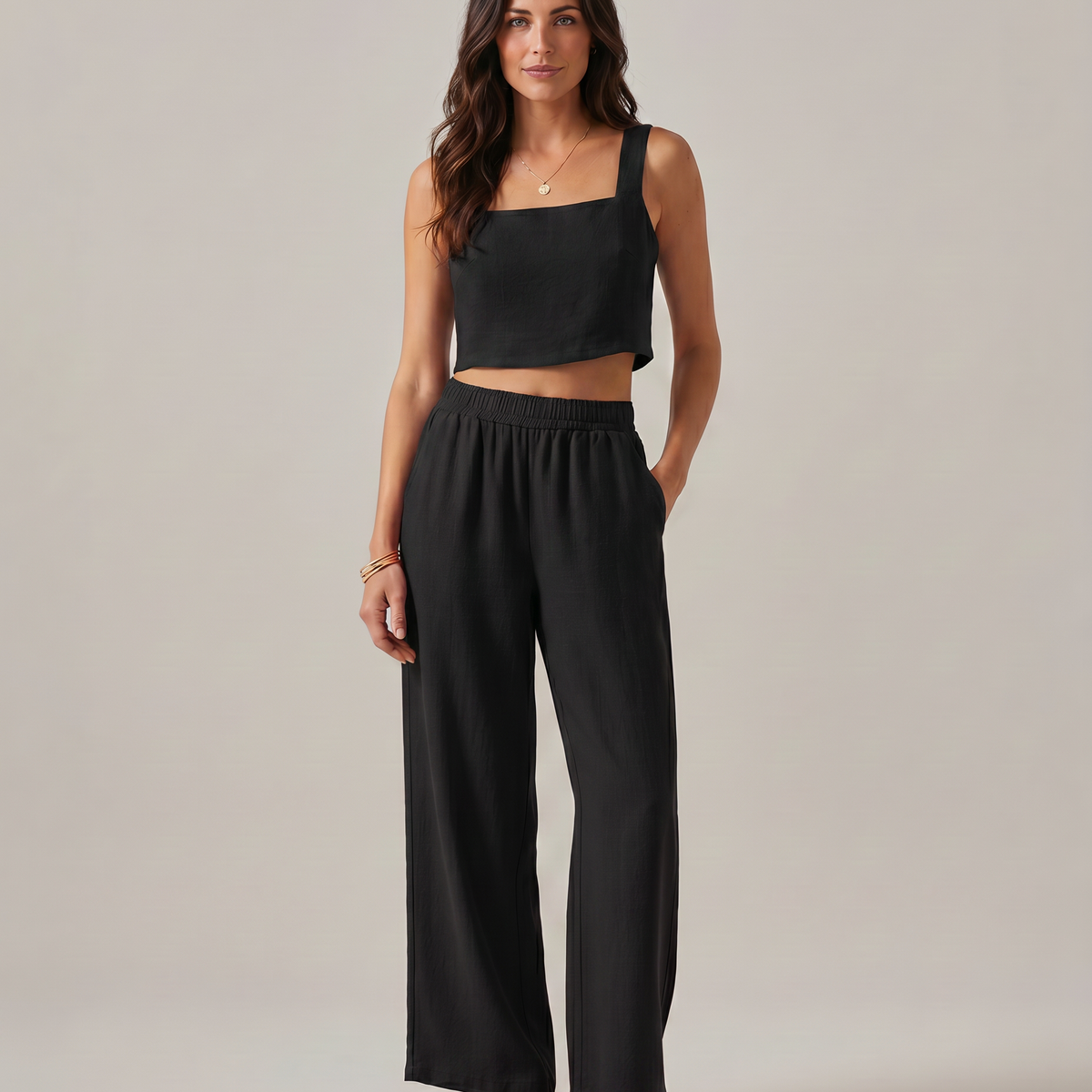 Marilyn | Two-Piece Set with Wide-Leg Trousers