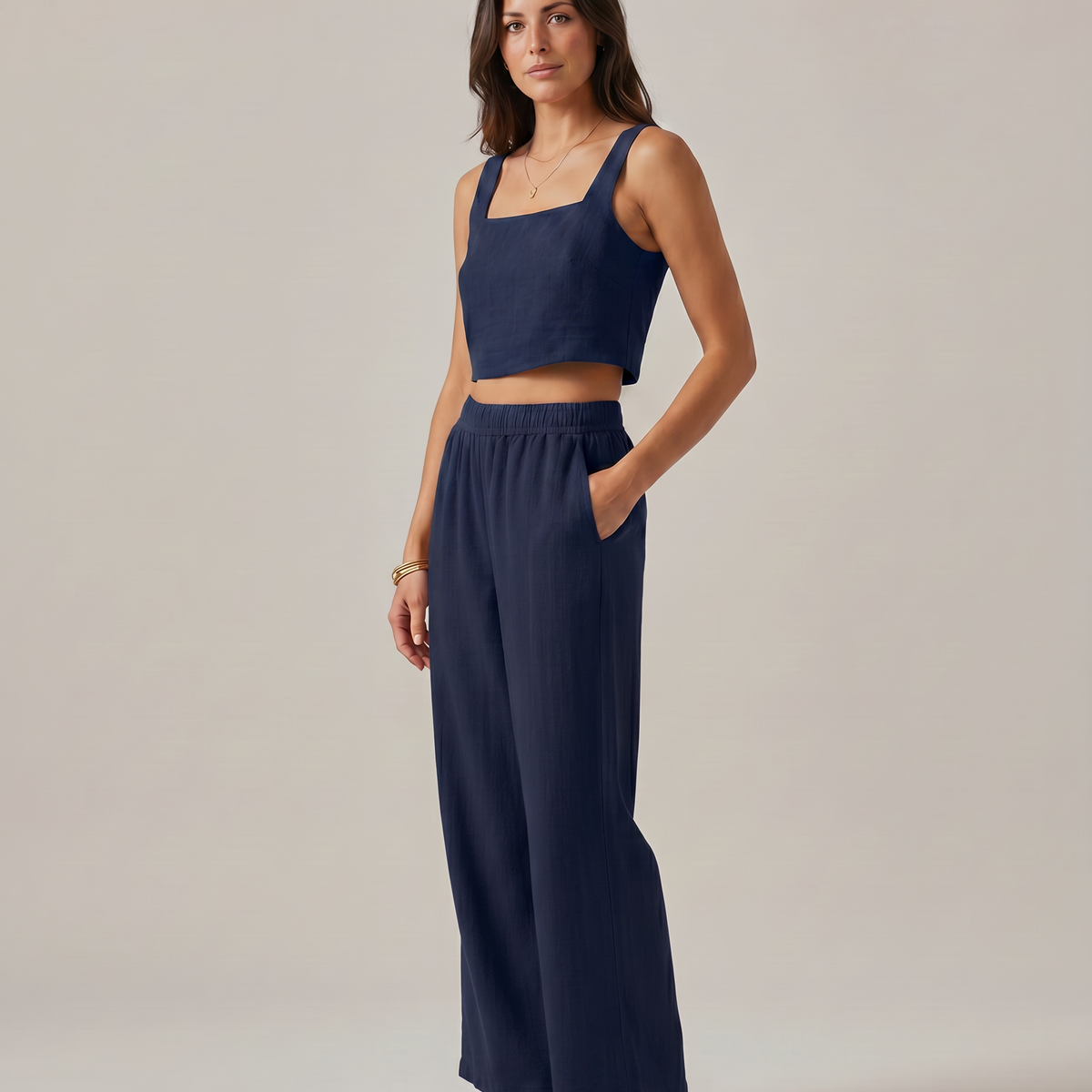 Marilyn | Two-Piece Set with Wide-Leg Trousers