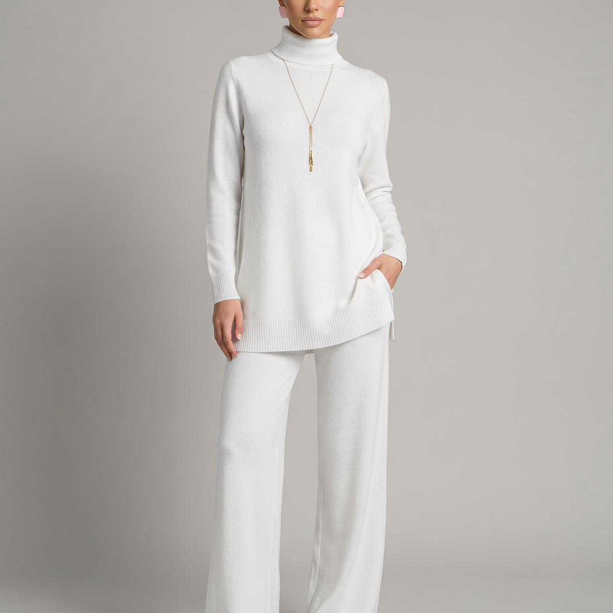 Harper | Knit Set with Wide-Leg Trousers