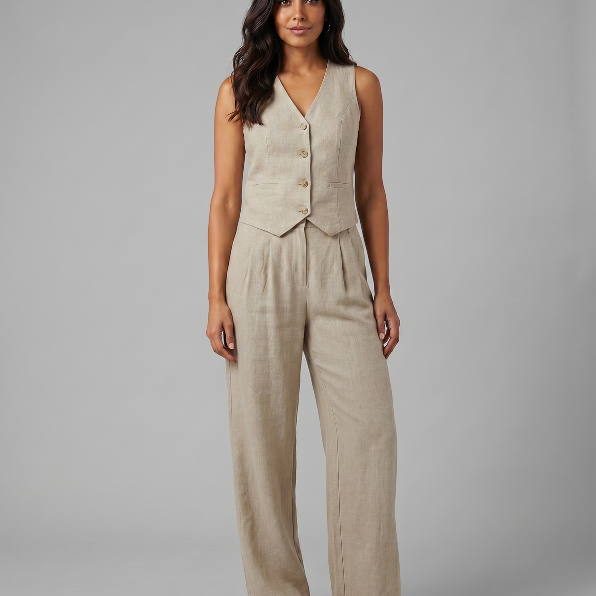 Shirley | Two-Piece Set with Waistcoat and Wide Trousers