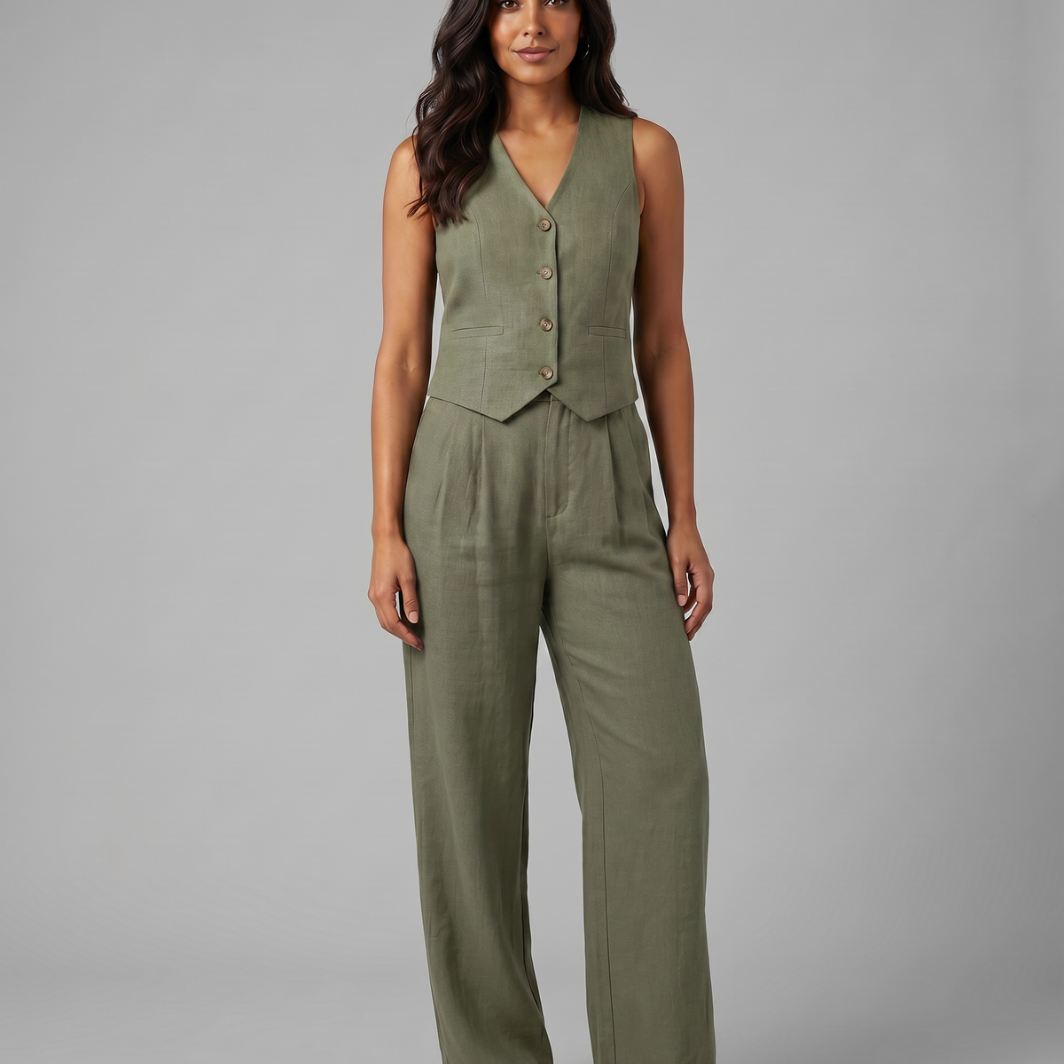 Shirley | Two-Piece Set with Waistcoat and Wide Trousers