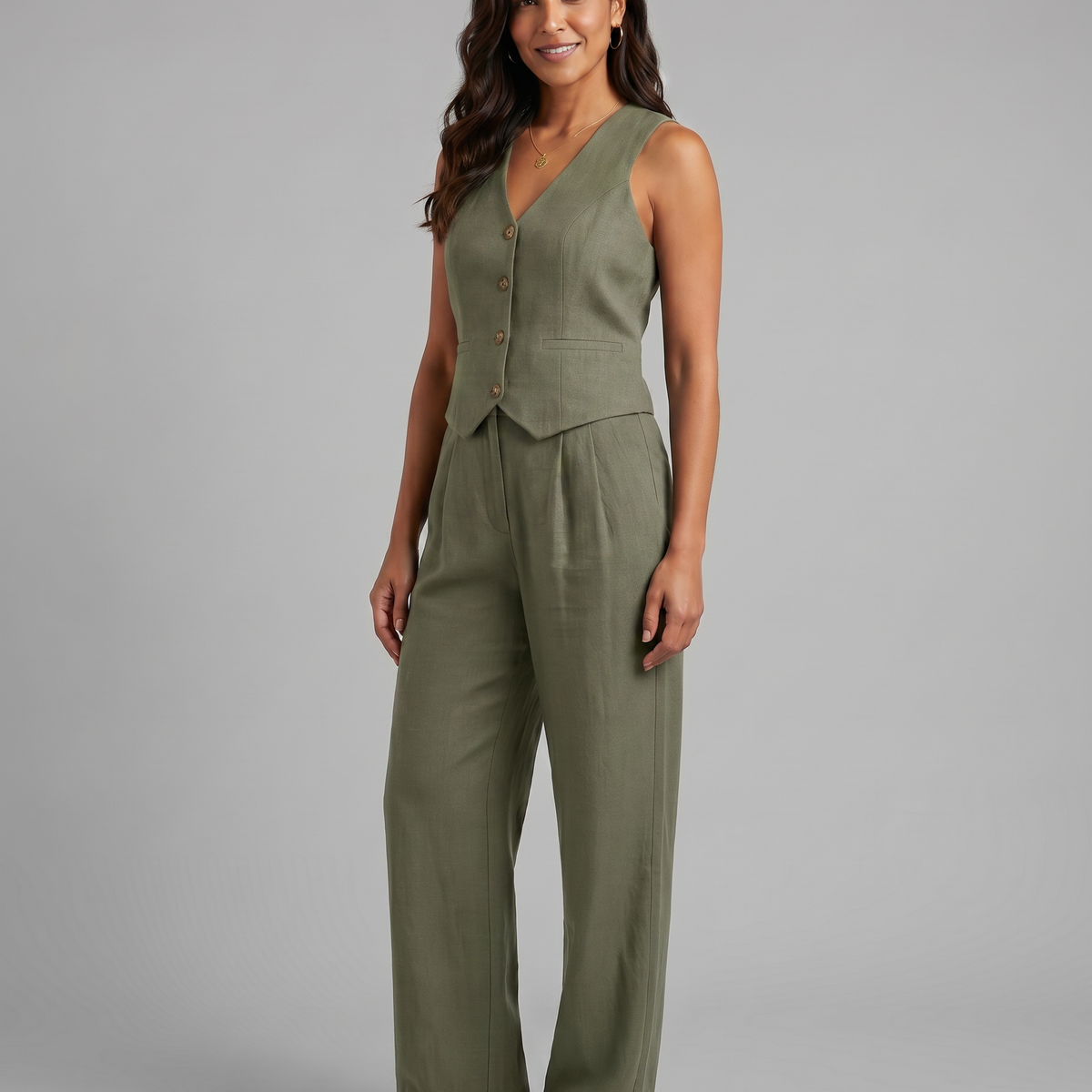 Shirley | Two-Piece Set with Waistcoat and Wide Trousers