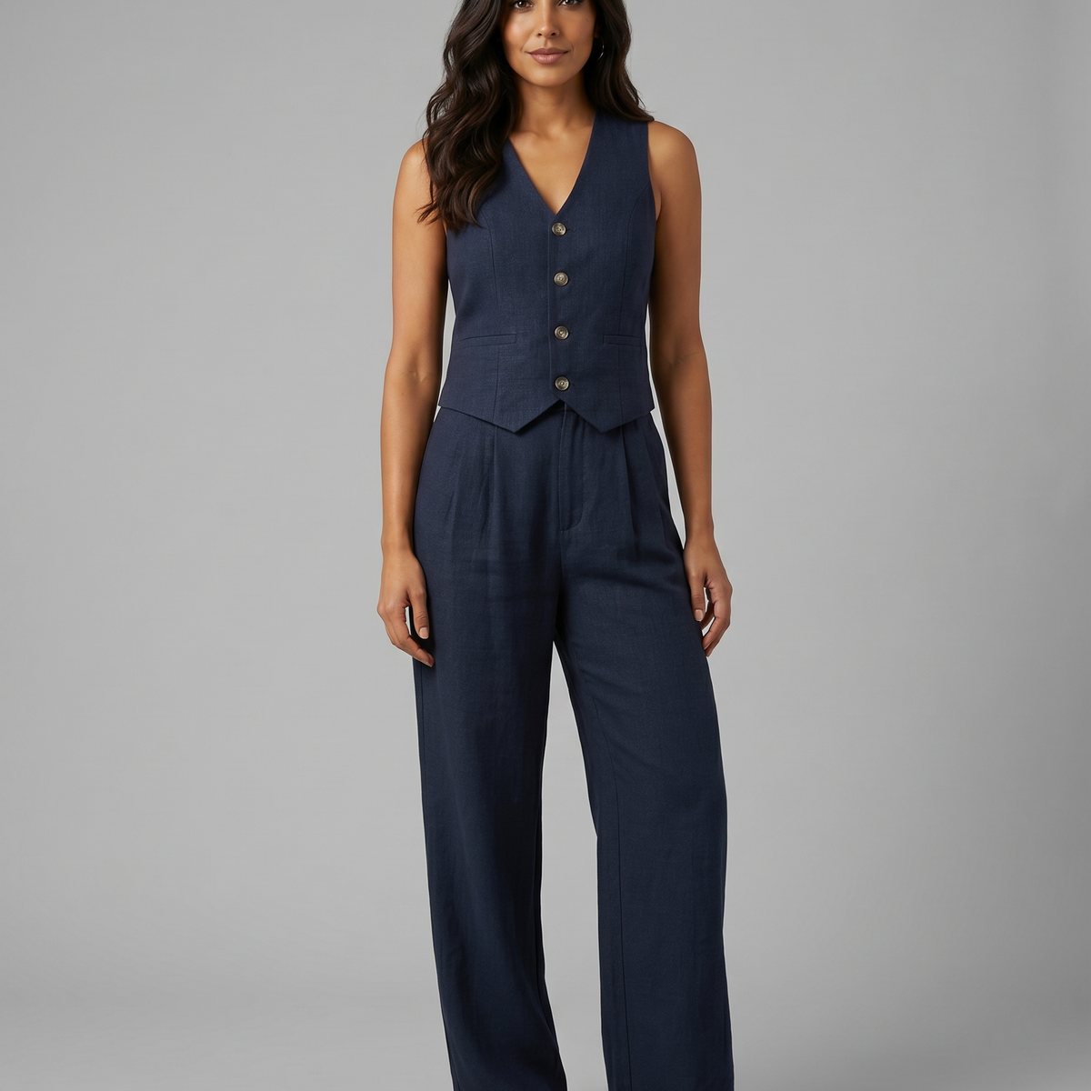 Shirley | Two-Piece Set with Waistcoat and Wide Trousers