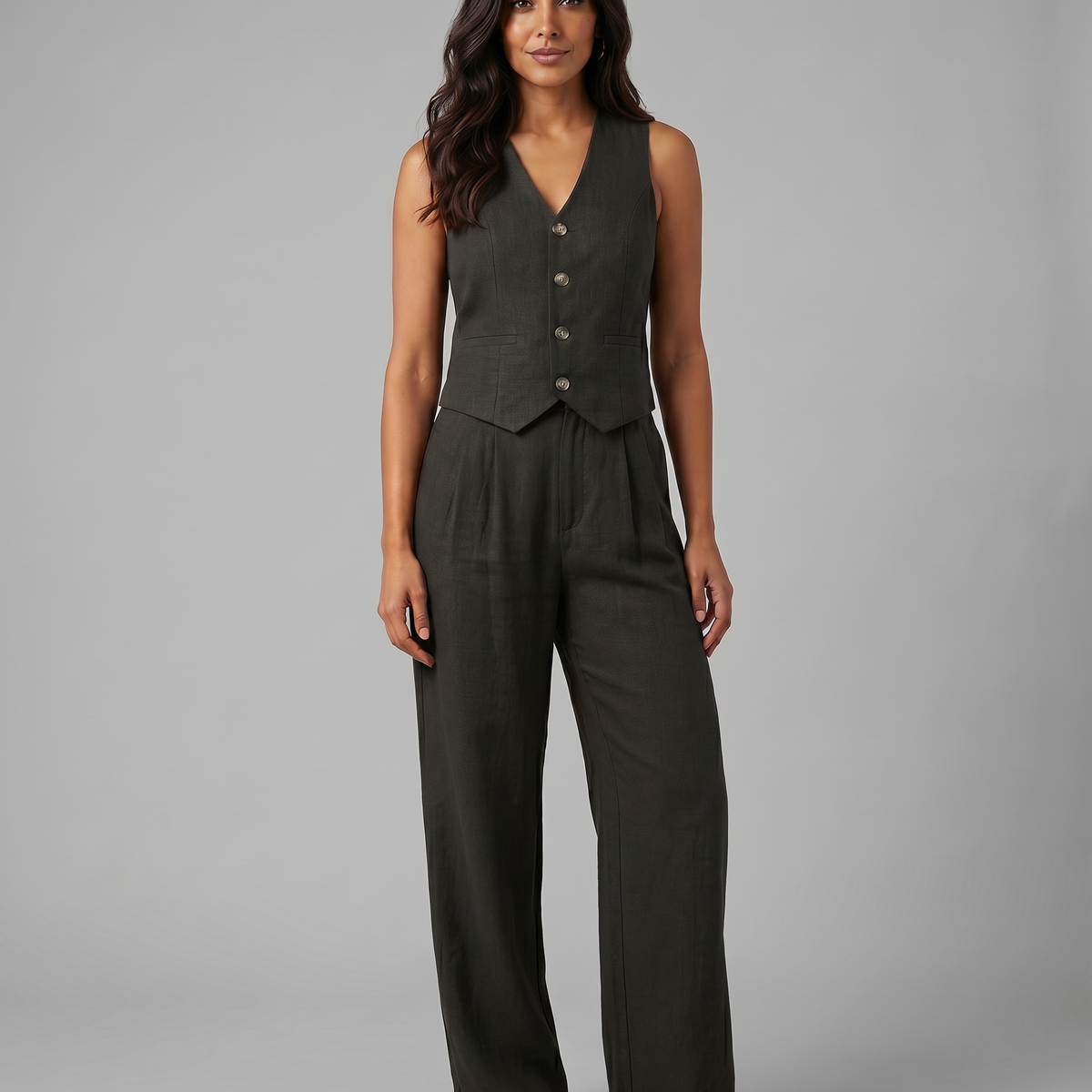 Shirley | Two-Piece Set with Waistcoat and Wide Trousers