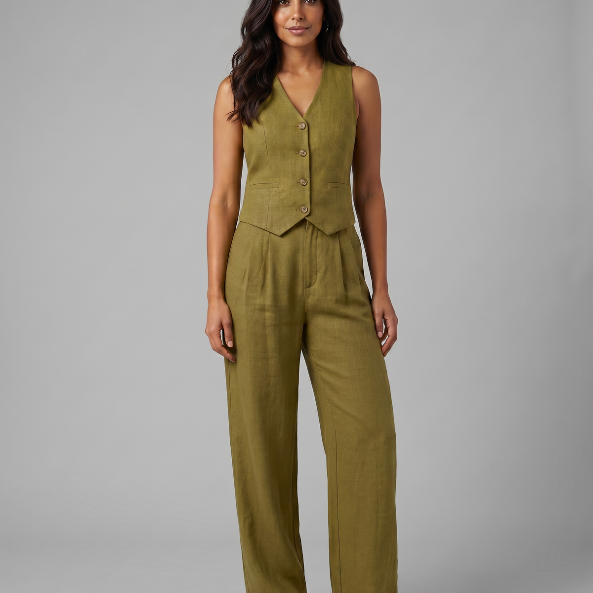 Shirley | Two-Piece Set with Waistcoat and Wide Trousers