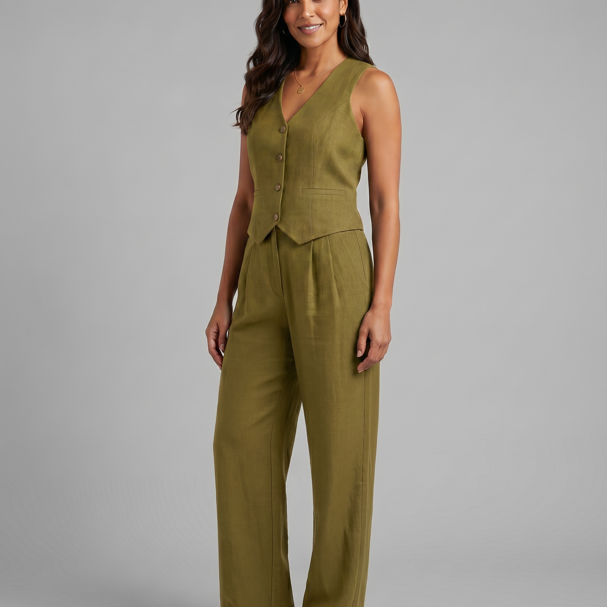 Shirley | Two-Piece Set with Waistcoat and Wide Trousers