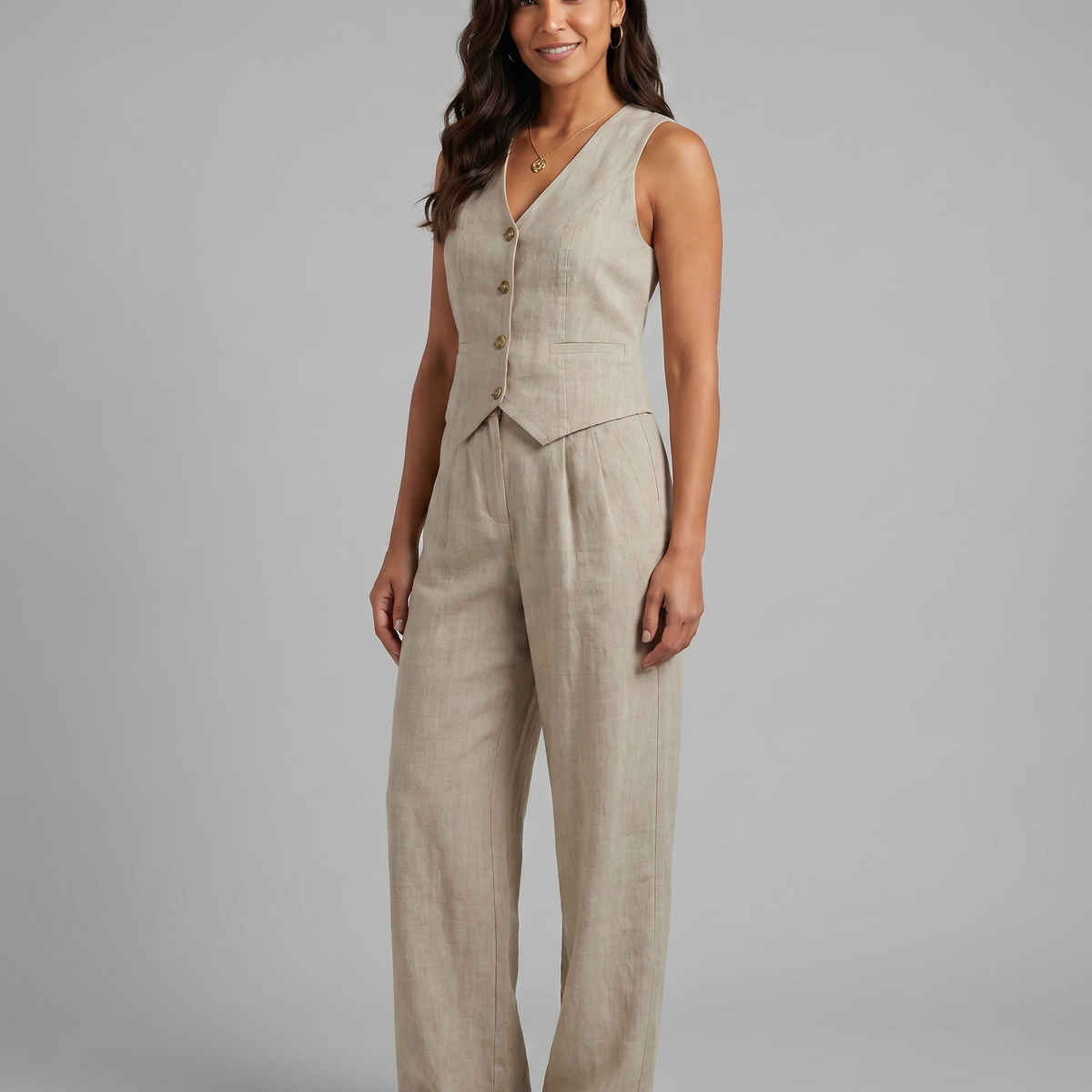 Shirley | Two-Piece Set with Waistcoat and Wide Trousers
