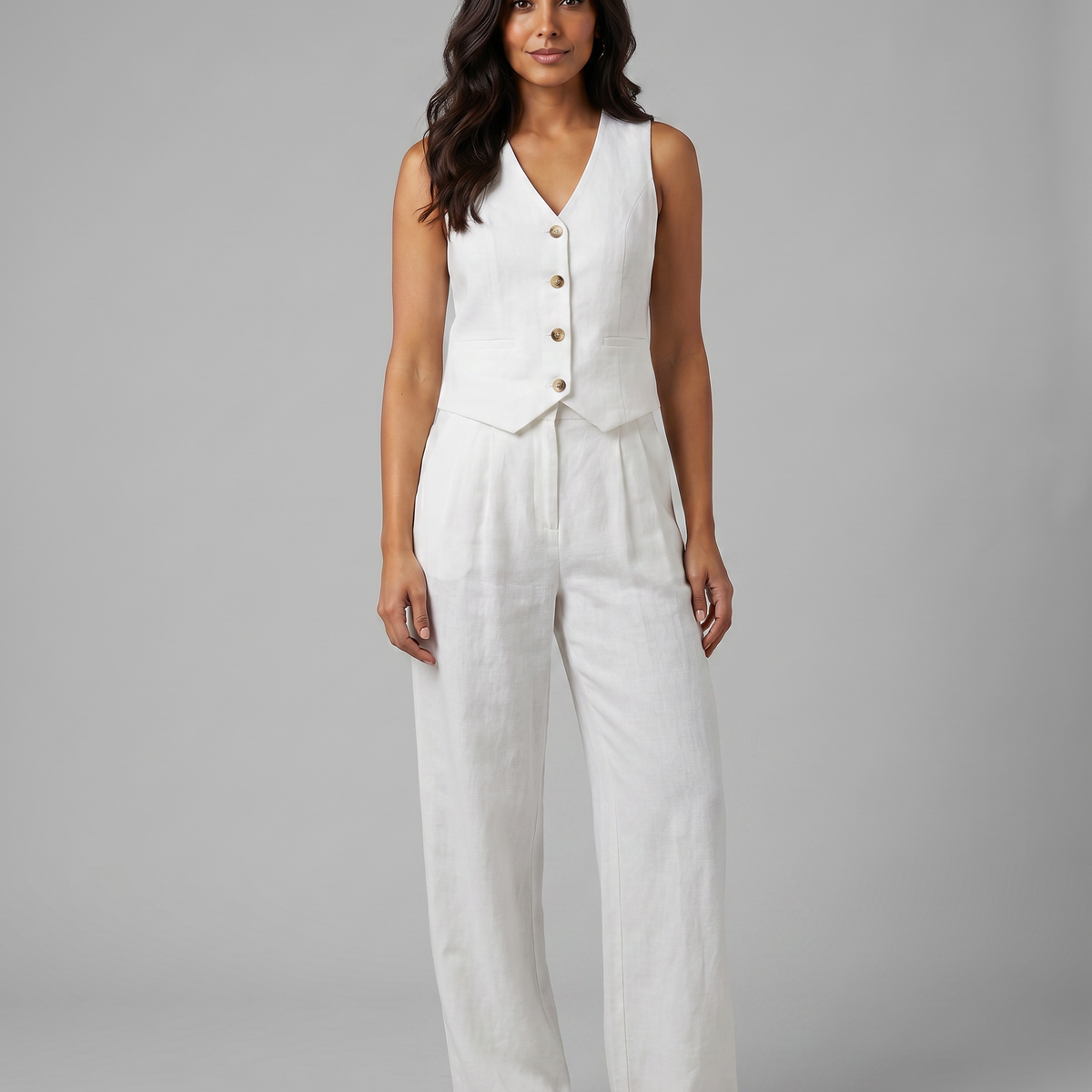 Shirley | Two-Piece Set with Waistcoat and Wide Trousers