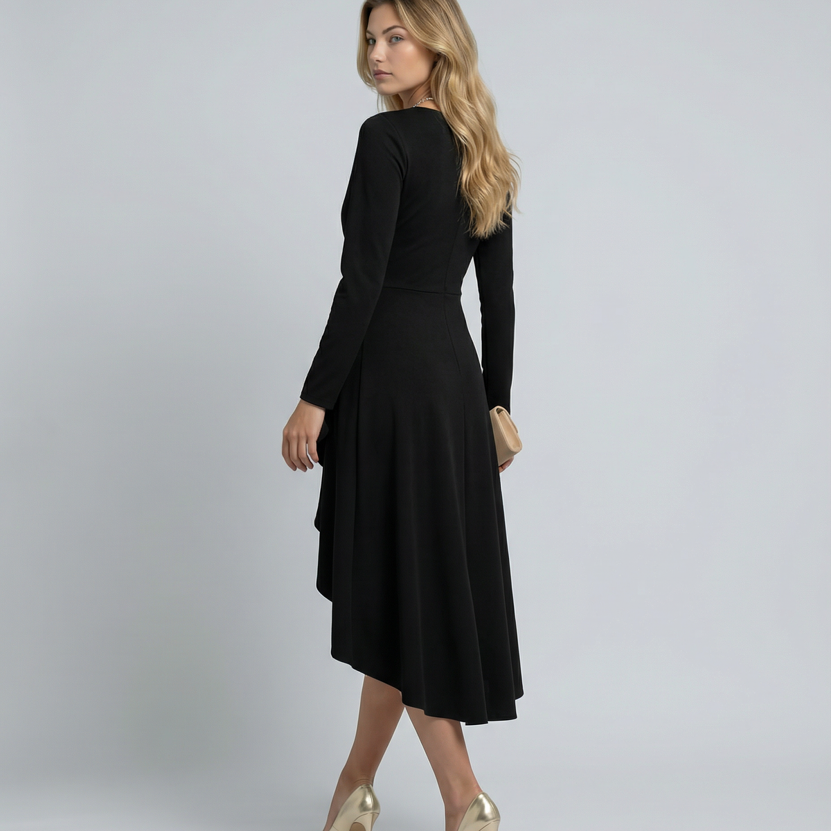 Charlotte | Wrap Midi Dress with Long Sleeves