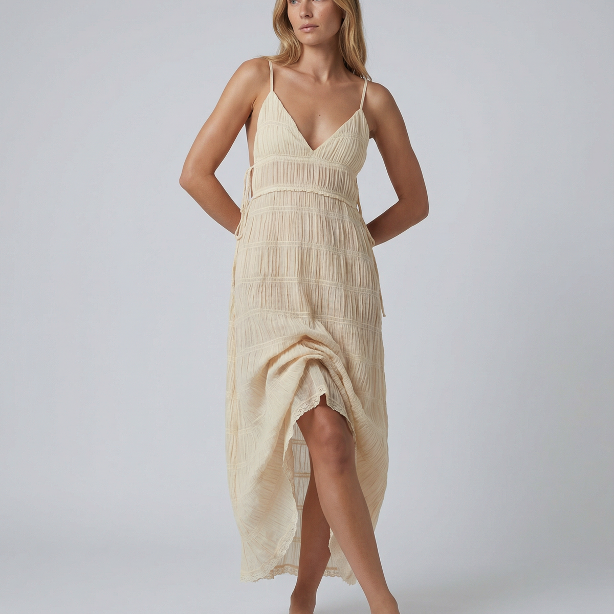 Elira | Maxi Dress with Pleated Texture