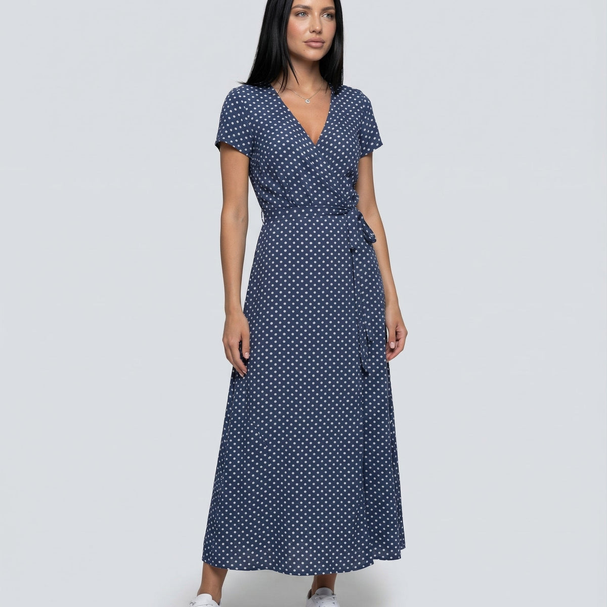 Elowen | Wrap Maxi Dress with Short Sleeves