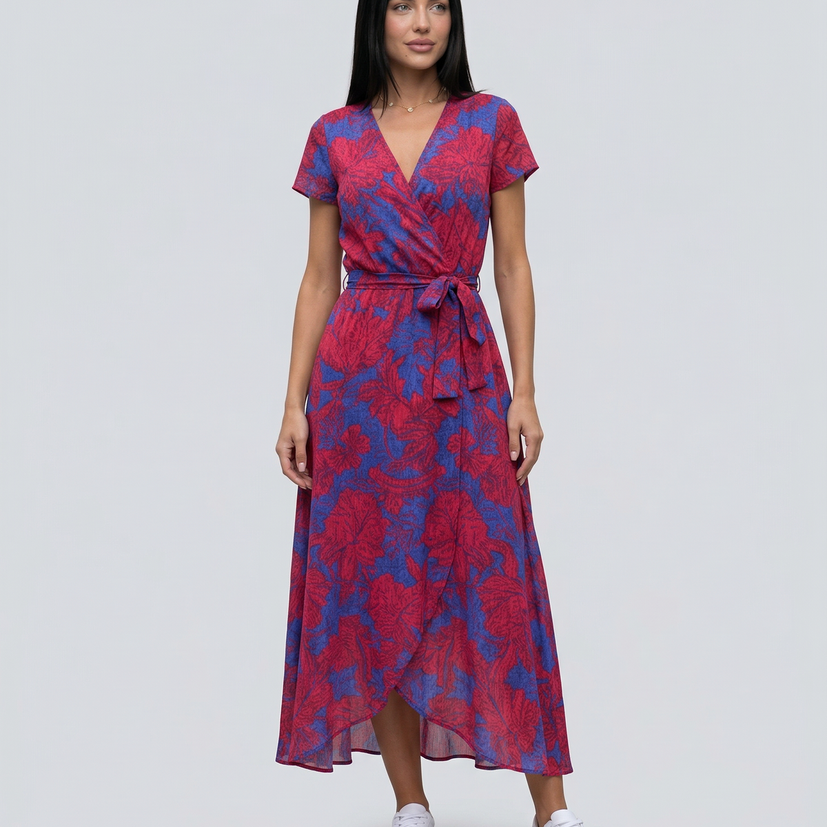 Elowen | Wrap Maxi Dress with Short Sleeves