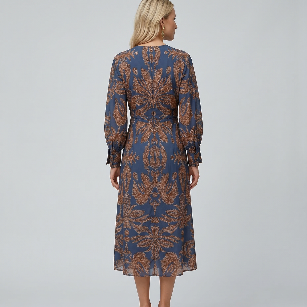 Mirella | Printed Midi Dress with Tie Waist