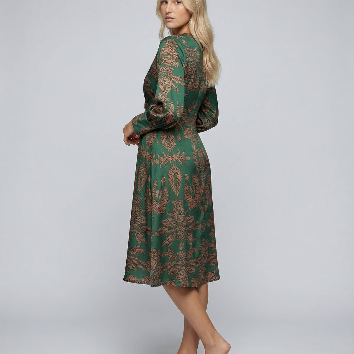 Mirella | Printed Midi Dress with Tie Waist