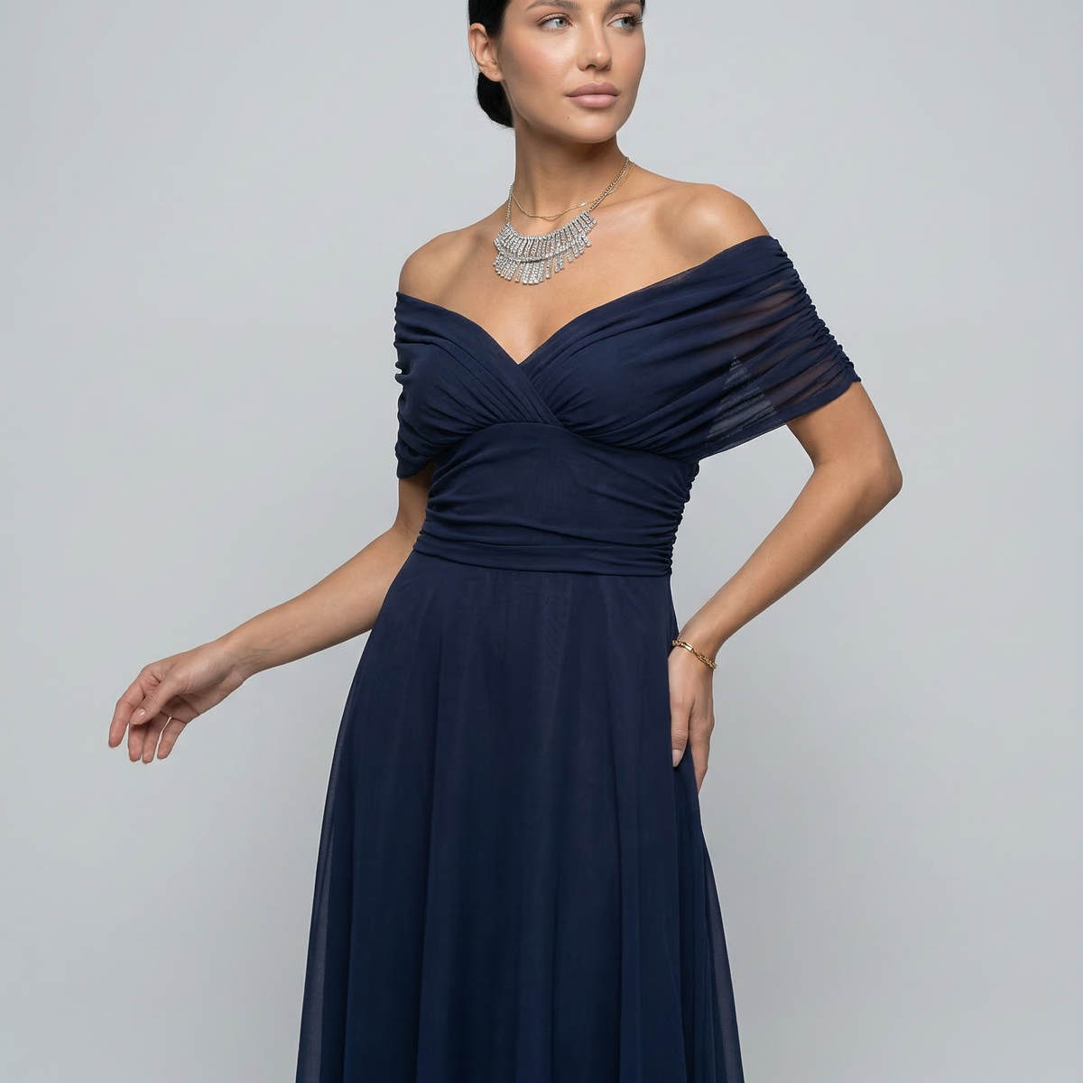 Eloria | Maxi Dress with Draped V-Neck