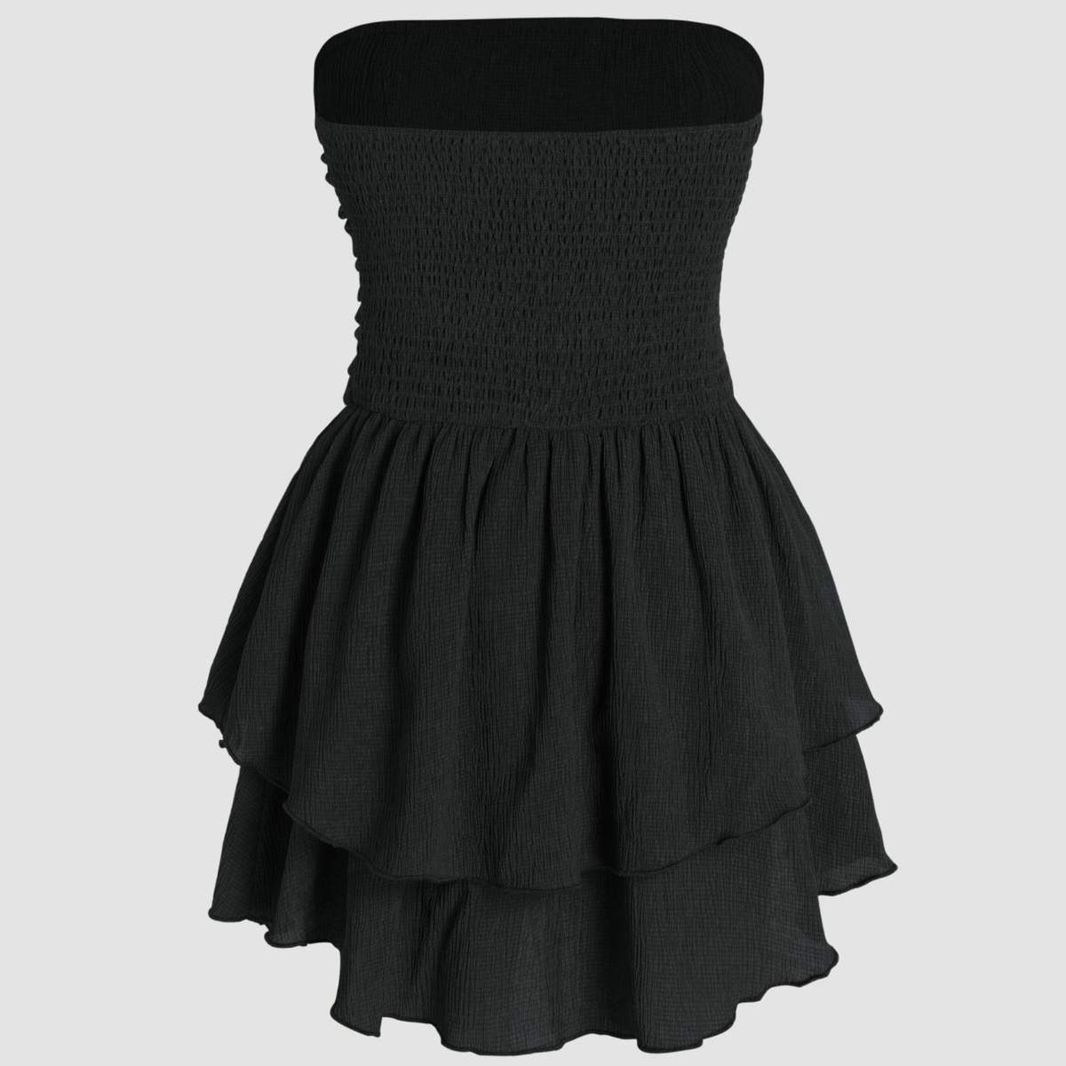 Elodie | Strapless Mini Dress with Tiered Ruffle Skirt