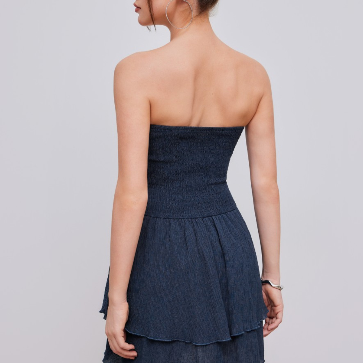 Elodie | Strapless Mini Dress with Tiered Ruffle Skirt