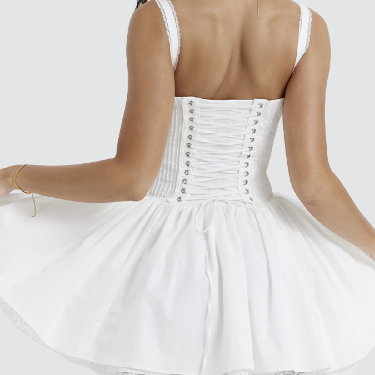 Savannah | Corset Mini Dress with Lace-Up Back