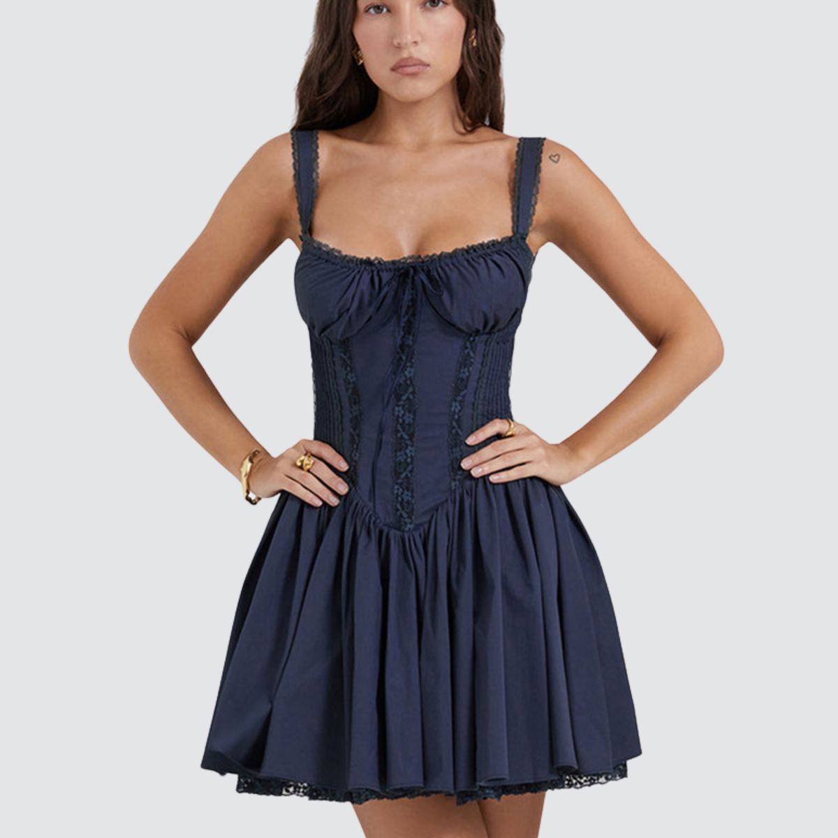 Savannah | Corset Mini Dress with Lace-Up Back