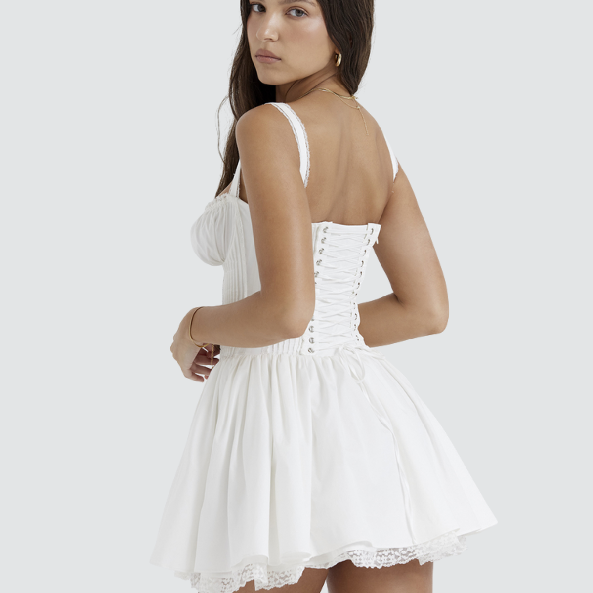Savannah | Corset Mini Dress with Lace-Up Back