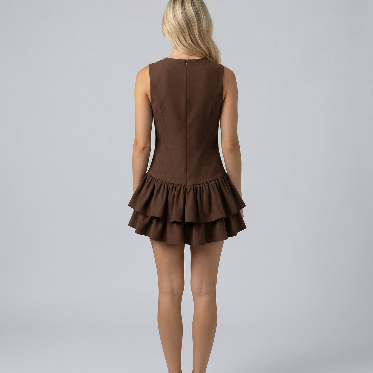 Skylar | Ruffled Mini Dress with Zipper Back