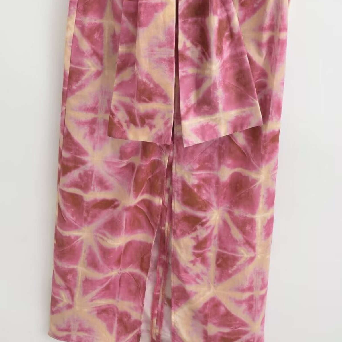 Brooklyn | Tie & Dye Draped Midi Dress with Front Knot