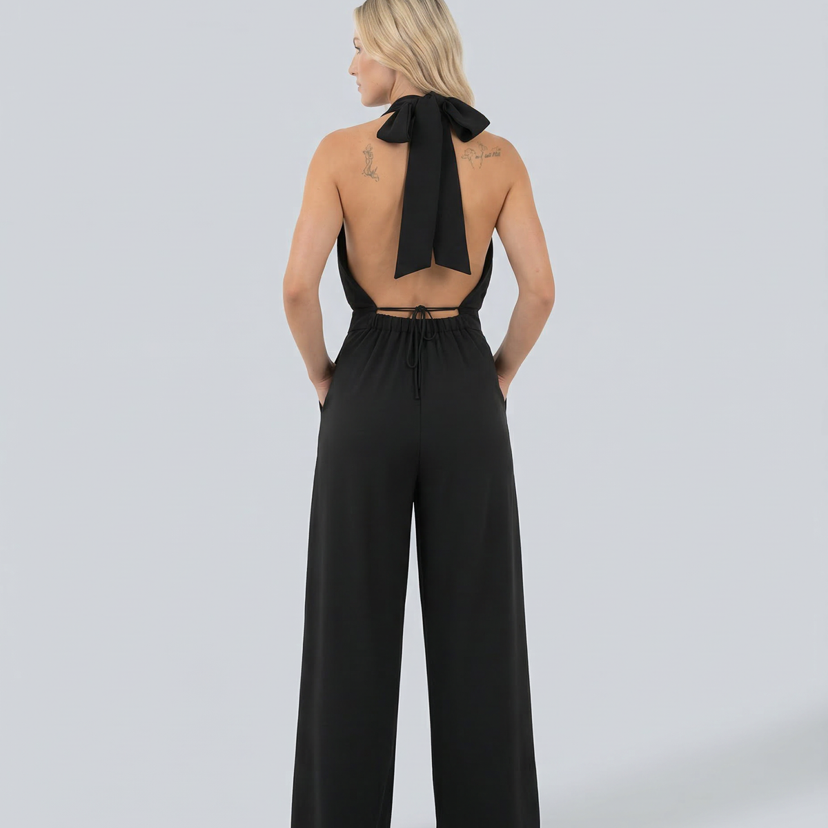 Isabella | V-Neck Ruched Wide-Leg Jumpsuit