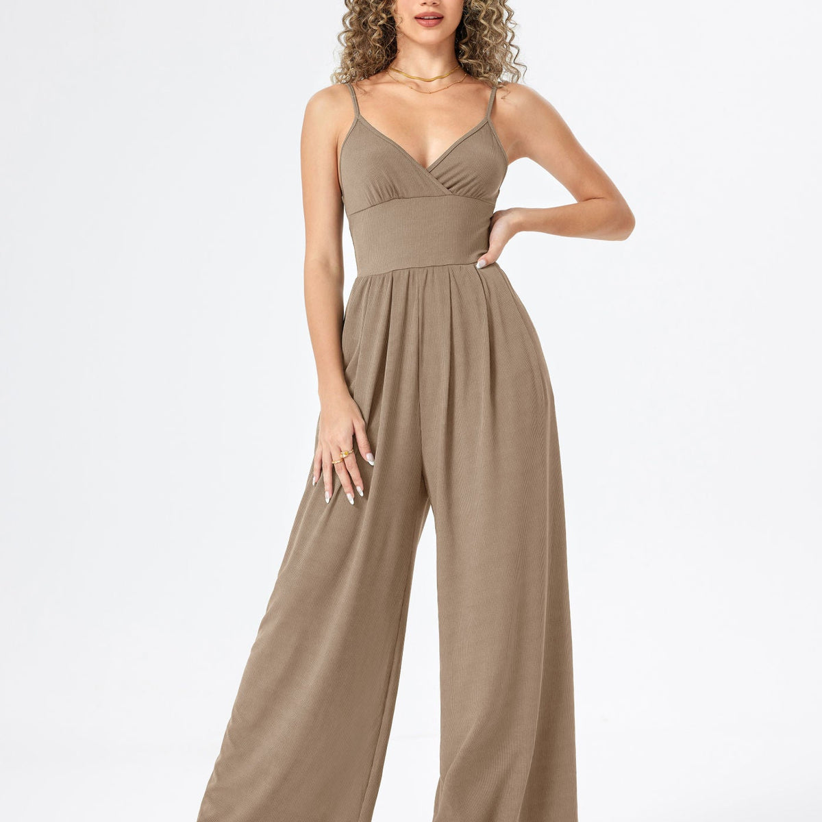 Jasmine | V-neck Cami Wide Leg Jumpsuit