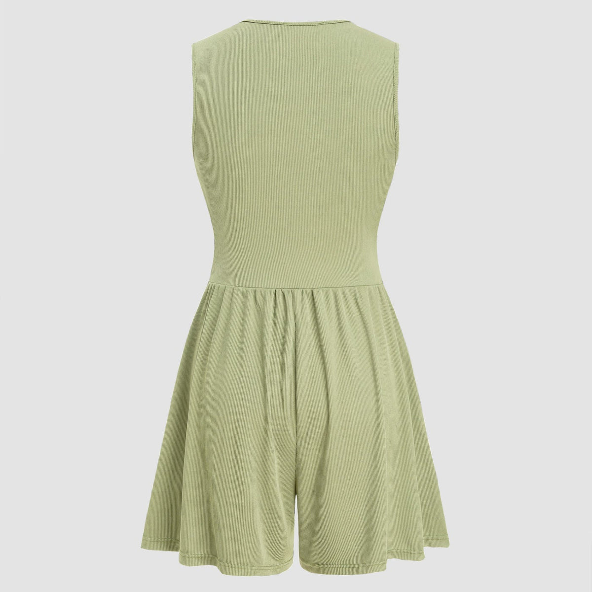 Kylie | V-neck Solid Ruched Pocket Romper