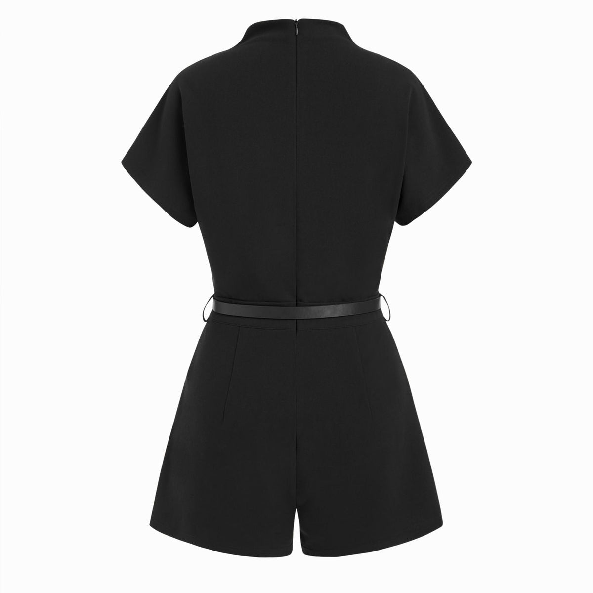 Sarah | Belted High-Neck Short Romper