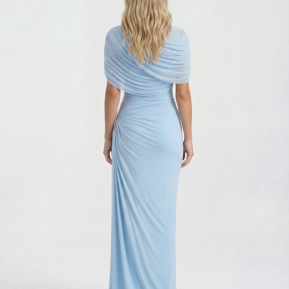 Beatriz | Maxi Dress with Draped High Neck and Ruched Detail