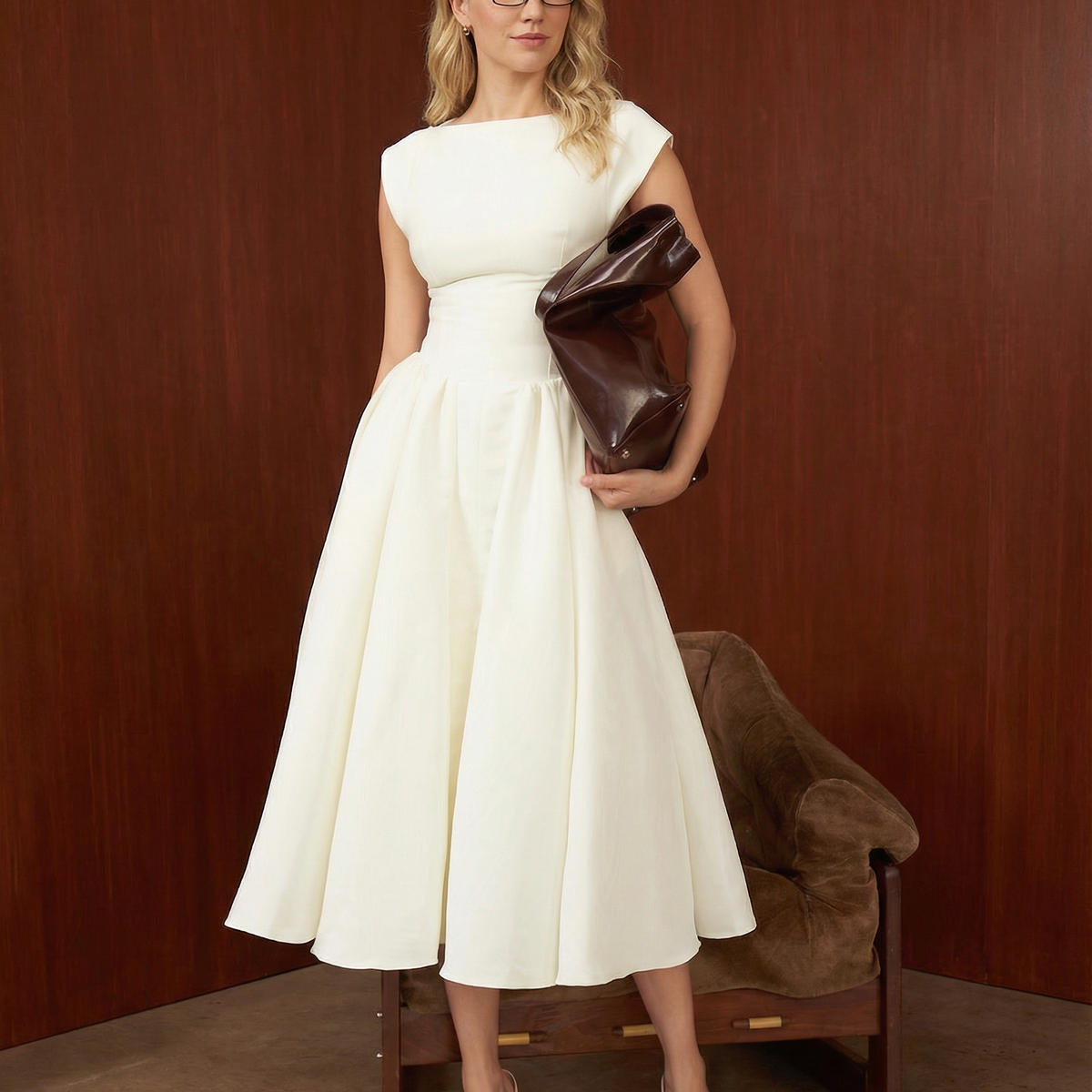 Hazel | Open-Back Midi Dress