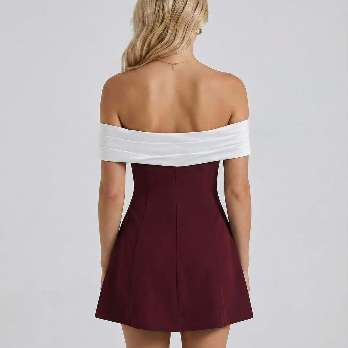 Elodie | Mini Dress with Off-Shoulder Foldover Neckline