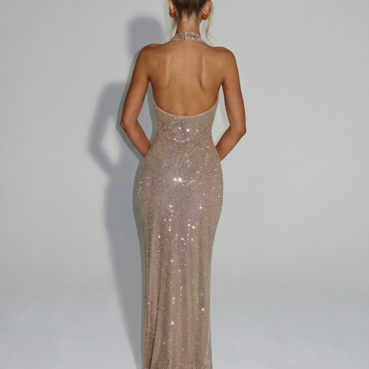 Julianna | Maxi Dress with Sequin Halter Neck