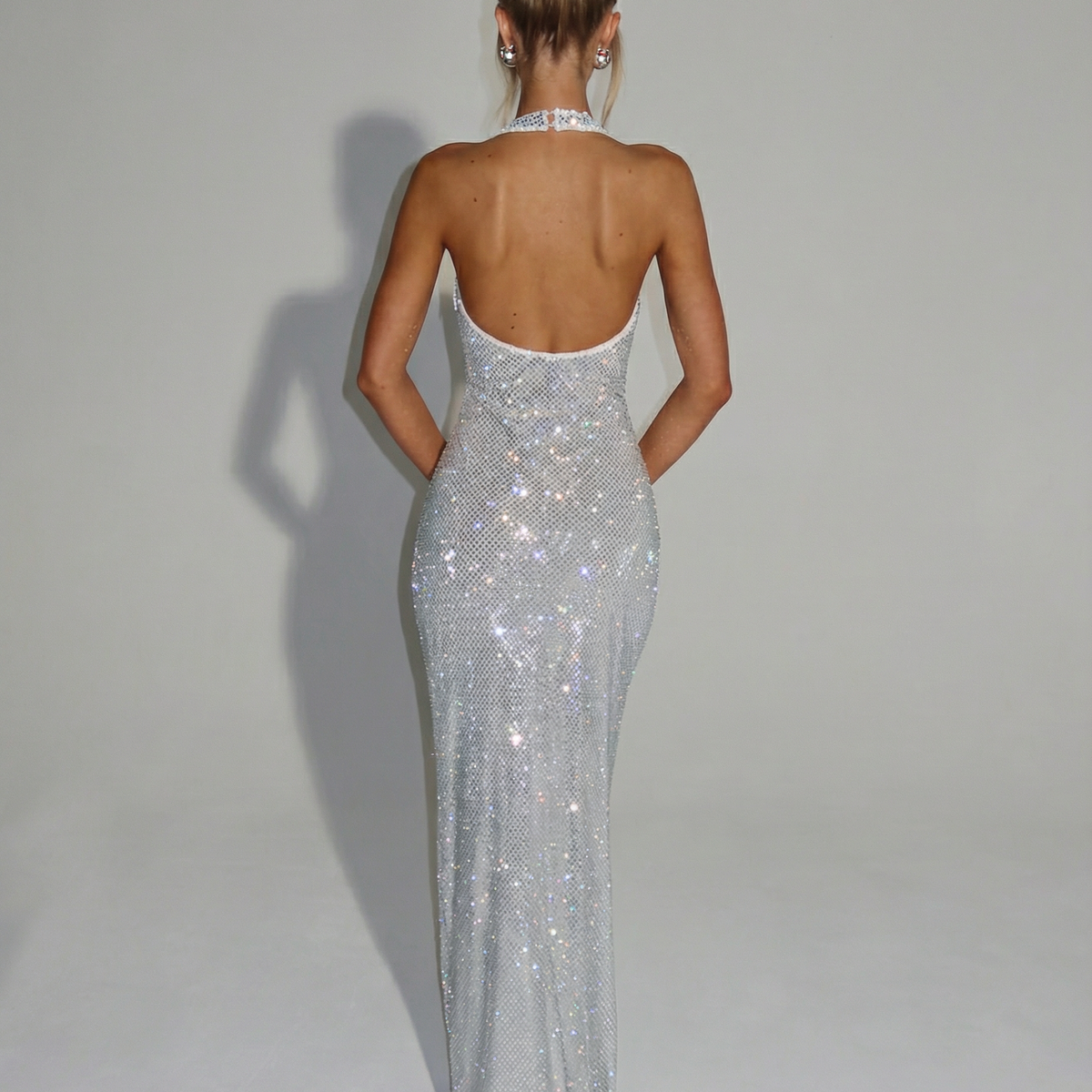 Julianna | Maxi Dress with Sequin Halter Neck